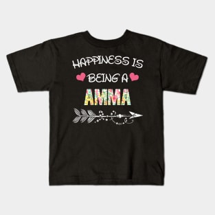 Happiness is being amma floral gift Kids T-Shirt